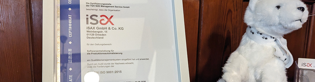 iSAX ist zertifiziert nach ISO 9001:2015