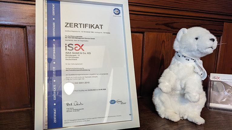 iSAX ist zertifiziert nach ISO 9001:2015