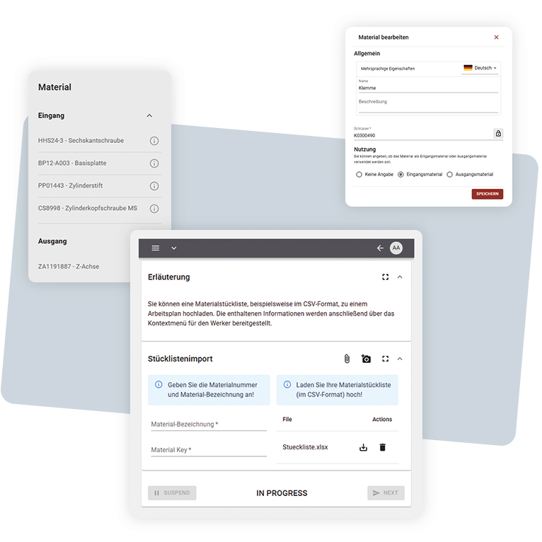 Materialien & Werkzeuge verwalten mit weasl